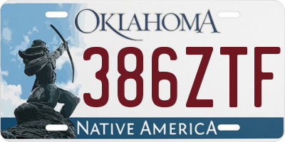 OK license plate 386ZTF