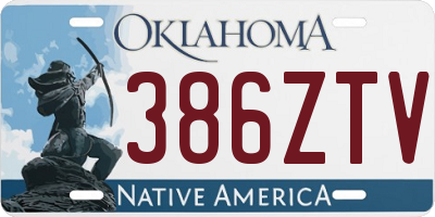 OK license plate 386ZTV