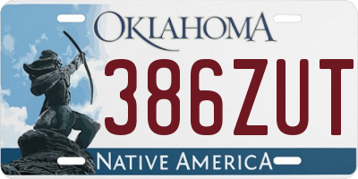 OK license plate 386ZUT