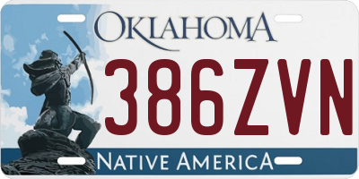 OK license plate 386ZVN