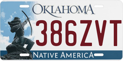 OK license plate 386ZVT
