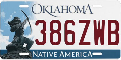 OK license plate 386ZWB