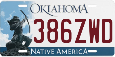 OK license plate 386ZWD