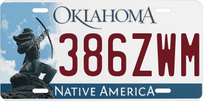 OK license plate 386ZWM
