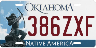 OK license plate 386ZXF
