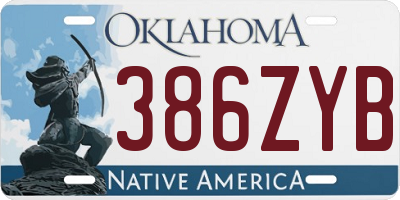 OK license plate 386ZYB