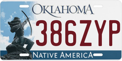 OK license plate 386ZYP