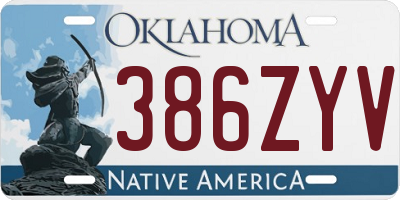 OK license plate 386ZYV