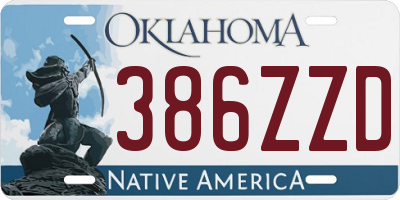 OK license plate 386ZZD