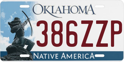 OK license plate 386ZZP