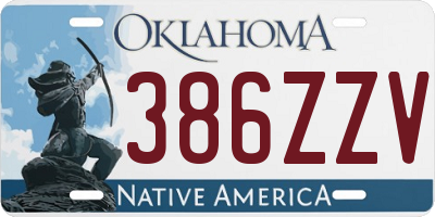 OK license plate 386ZZV