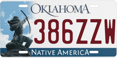 OK license plate 386ZZW