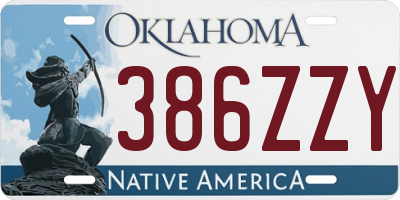 OK license plate 386ZZY