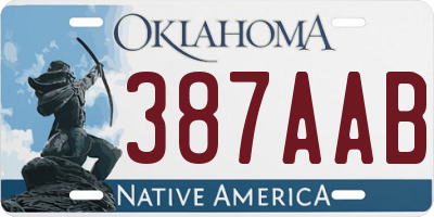 OK license plate 387AAB