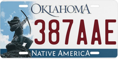 OK license plate 387AAE