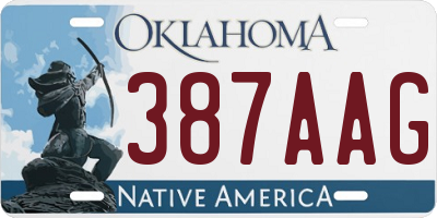 OK license plate 387AAG