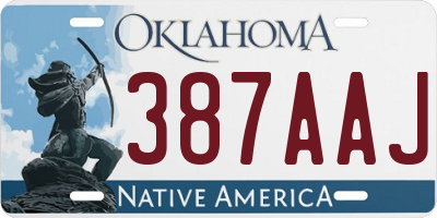 OK license plate 387AAJ