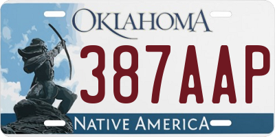 OK license plate 387AAP
