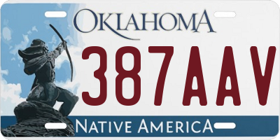 OK license plate 387AAV