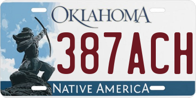 OK license plate 387ACH