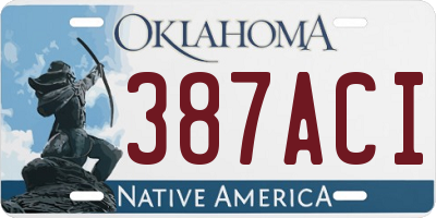OK license plate 387ACI