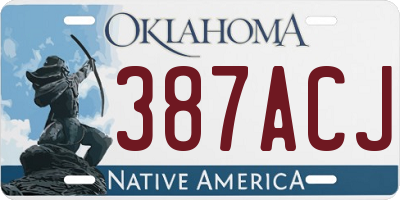 OK license plate 387ACJ