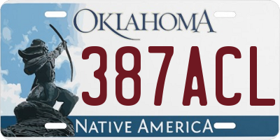 OK license plate 387ACL
