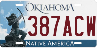 OK license plate 387ACW