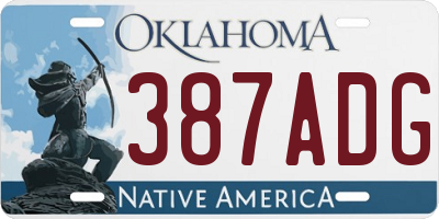 OK license plate 387ADG