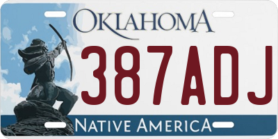 OK license plate 387ADJ