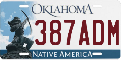 OK license plate 387ADM
