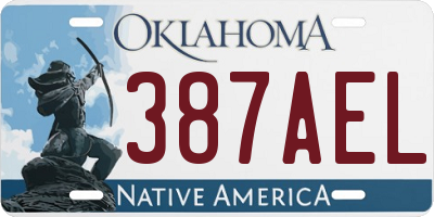 OK license plate 387AEL