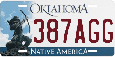 OK license plate 387AGG