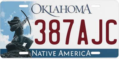 OK license plate 387AJC