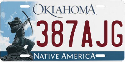 OK license plate 387AJG