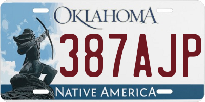 OK license plate 387AJP