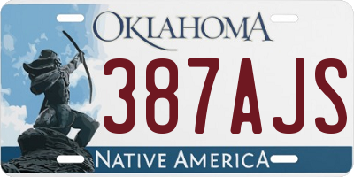 OK license plate 387AJS