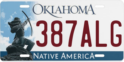 OK license plate 387ALG