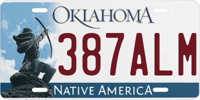 OK license plate 387ALM