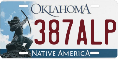 OK license plate 387ALP
