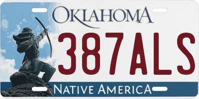 OK license plate 387ALS