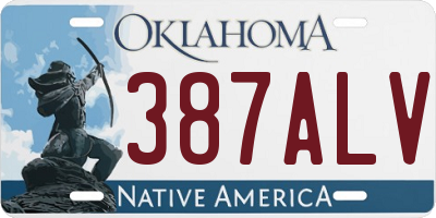 OK license plate 387ALV