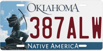 OK license plate 387ALW