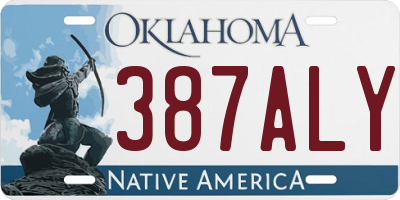 OK license plate 387ALY