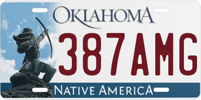 OK license plate 387AMG