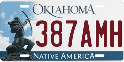 OK license plate 387AMH