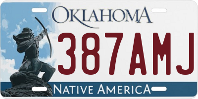 OK license plate 387AMJ