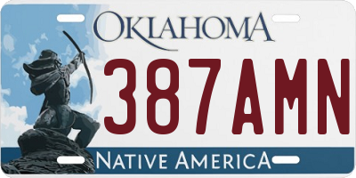 OK license plate 387AMN