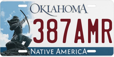 OK license plate 387AMR