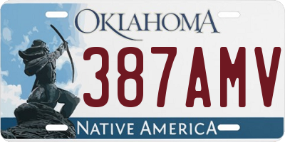 OK license plate 387AMV